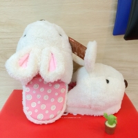 11寸歡樂兔毛絨拖鞋
