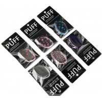 黑包裝透明花色粉撲