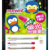 韓國原裝Monami 旋轉螢光粉蠟筆 5入/組