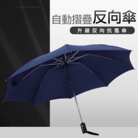 全自動反向折疊雨傘-藍色