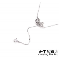 正生 網夯款施華款造型ㄚ字鍊-銀色