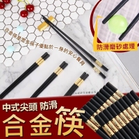 中式尖頭防滑合金筷