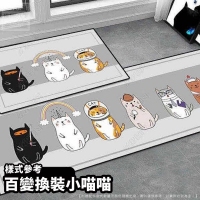 卡通可愛動物長條地墊兩件組-B百變換裝小喵喵/套