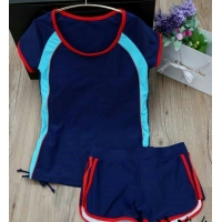 兩件式短袖遮肚顯瘦泳裝-L號/隨機