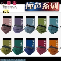 MIT星安高品質雙鋼印醫療口罩「撞色系列」50入/一盒/神秘紫