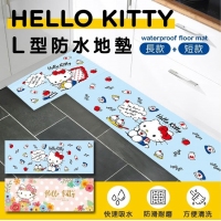Hello Kitty L型防水地墊2件組(長+短)/一組/花仙子Kitty(粉橘)