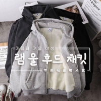 韓版 加絨蓄熱 連帽外套/L號/隨機