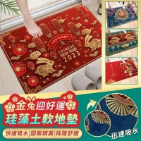 金兔迎好運珪藻土軟地墊/隨機