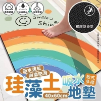 繽紛一夏Smile珪藻土吸水地墊