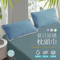夏日限定爆款 乳膠涼感枕頭巾枕頭套組/枕巾-粉