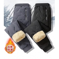 加厚羊羔絨棉褲/灰色/束腳/XL